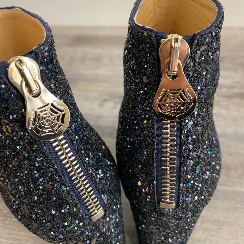 Charlotte Olympia Glitter Heel Ankle Boots 5.5 - Picture 11 of 11